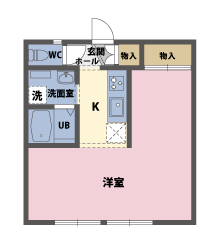 1Kの間取図